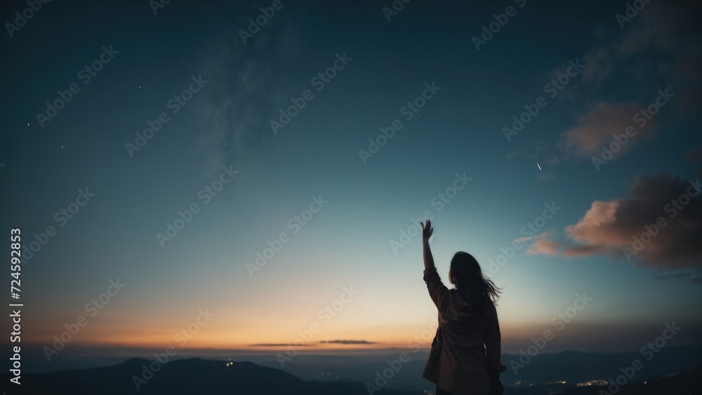 silhouette of a hands up person silhouette of a hands up person