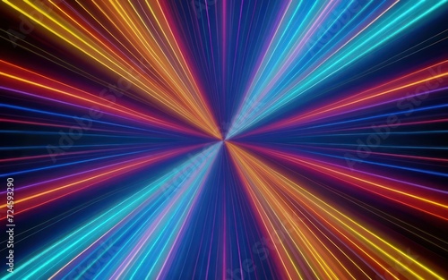 Neon Spectrum Abstract Multicolor 3D Render