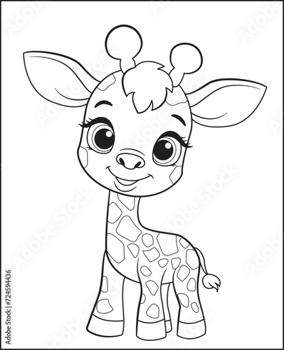 cute giraffe coloring book for children