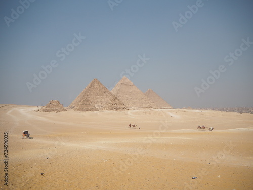 The egyptian pyramids in the desert - world wonders