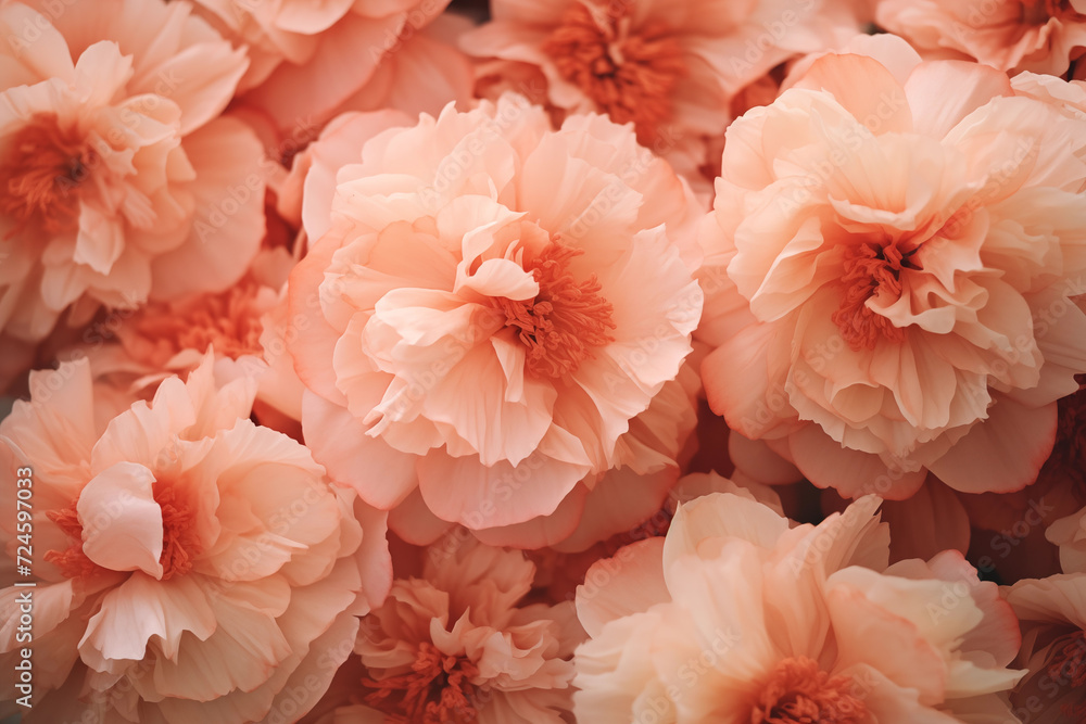 Beautiful flowers background. Close-up of pink peony flowers.