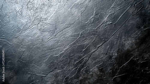 A rugged black metallic wall background with scratches and textures