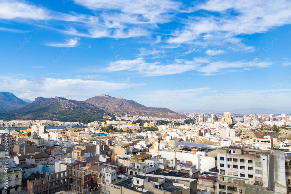 Panorama of the spanish City Cartagena