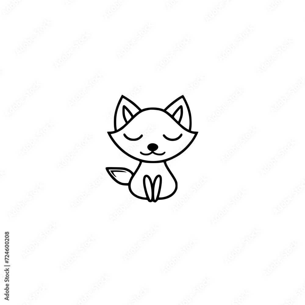 fox logo icon,simple,vector,black and white, white background,clear color, silhouette,clear line Generative AI fox logo icon,simple,vector,black and white, white background,clear color, silhouette,clear line Generative AI