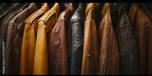  Our leather jackets collection, hanging statements of timeless style.