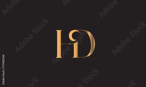 HD, DH , D , H , Abstract Letters Logo Monogram	