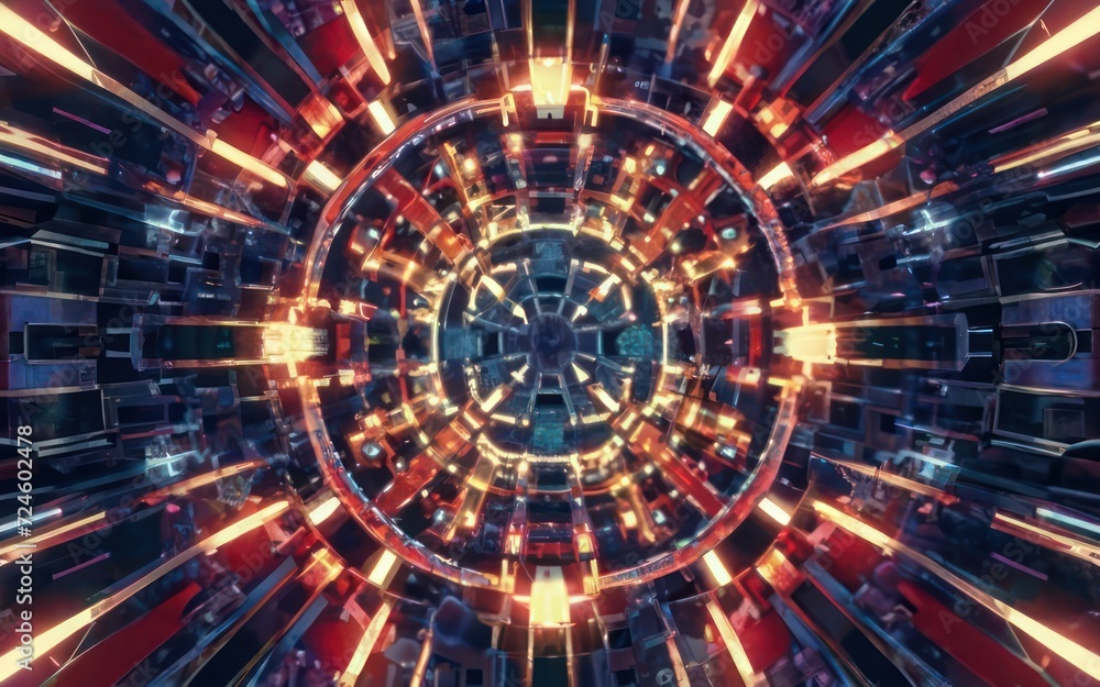 Psychedelic Glow: 3D Rendering with Neon Lights and Vibrant Colors Psychedelic Glow: 3D Rendering with Neon Lights and Vibrant Colors