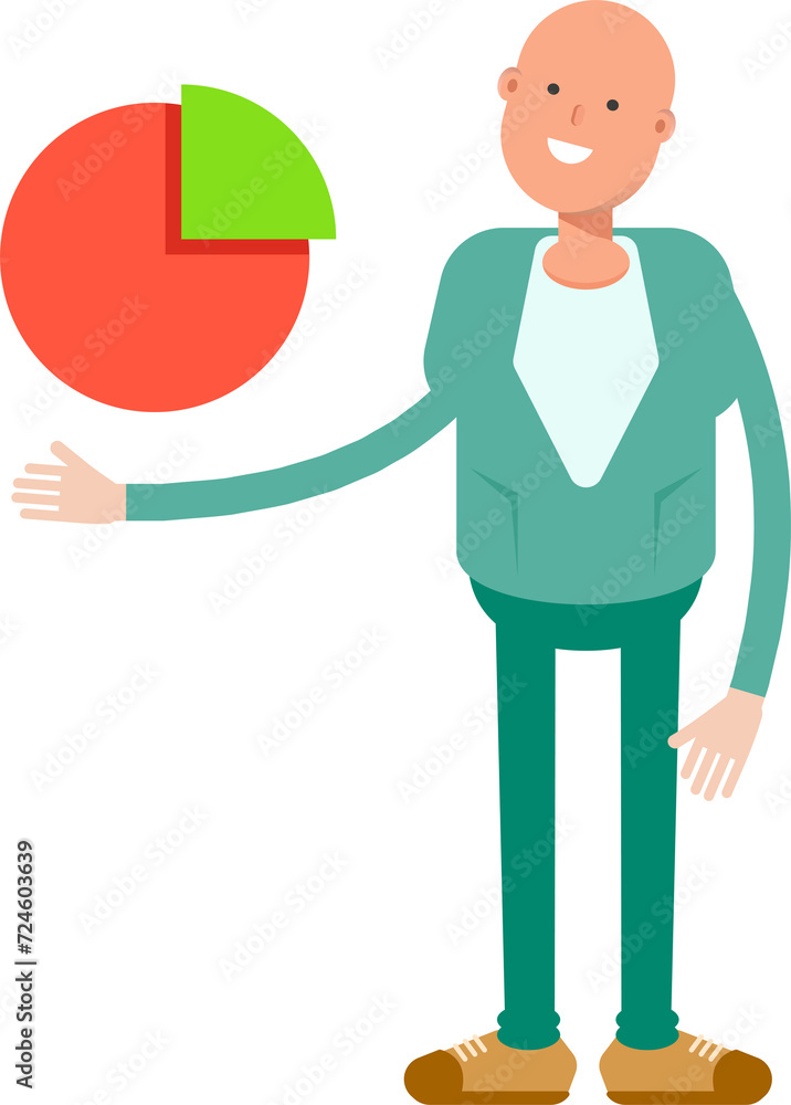 Bald Businessman Character Holding Pie Chart
Bald Businessman Character Holding Pie Chart