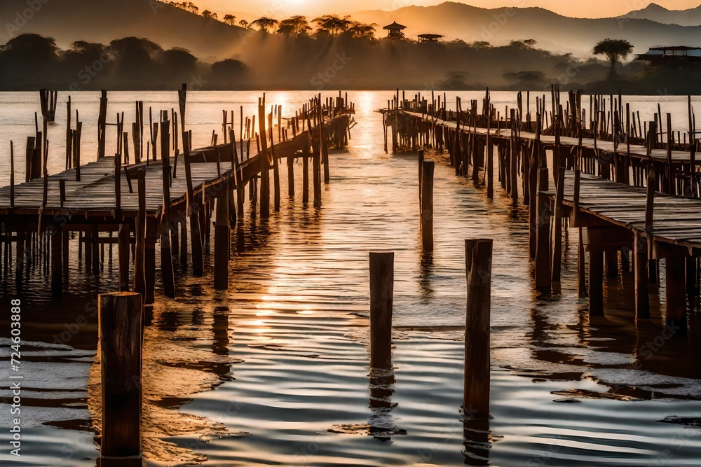 Fototapeta premium sunset on the pier