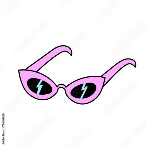 lunettes de soleil doodle mignon rose et noir