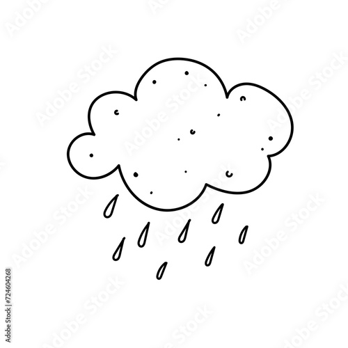 feuille d'arbre doodle mignon noir