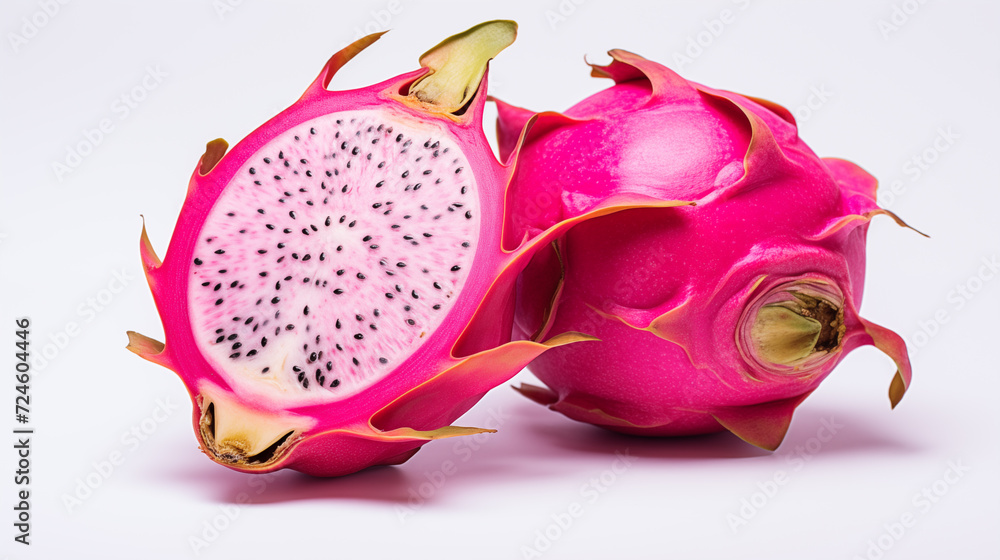Dragon fruit isolated on white background. Pitaya or pitahaya Dragon fruit isolated on white background. Pitaya or pitahaya