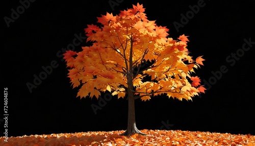 png autumn maple tree yellow red autumnal leaves