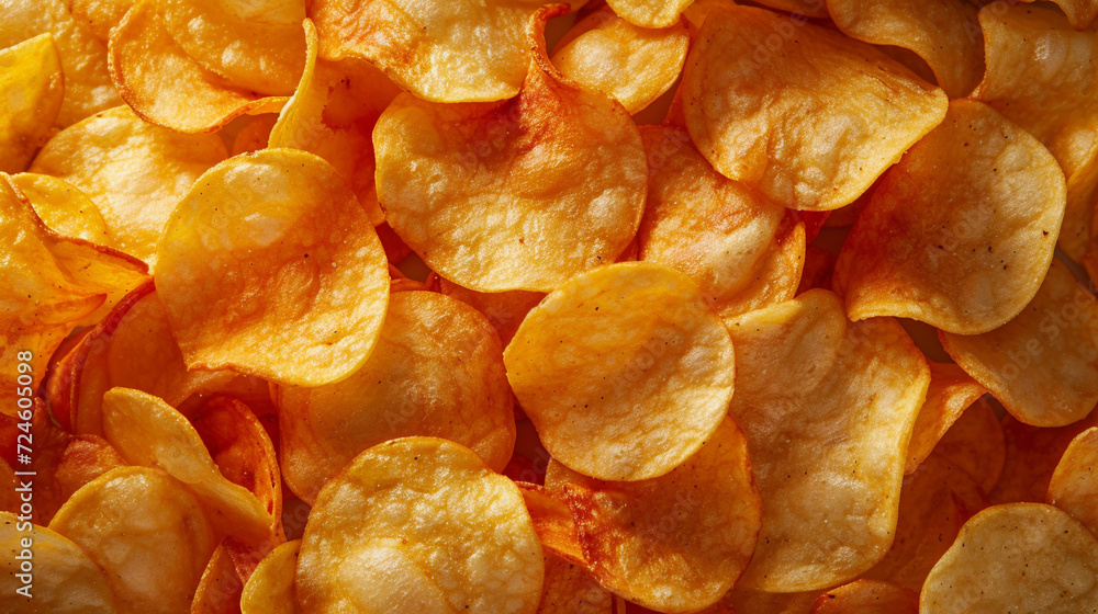 Potato chips background. 