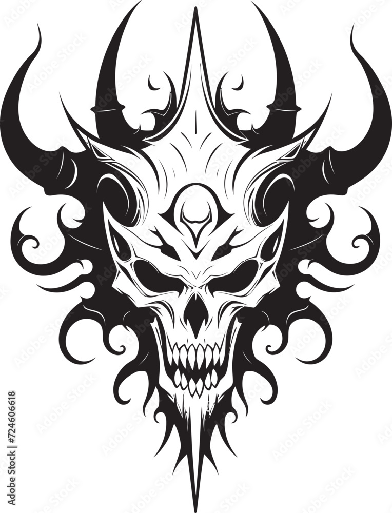 Sphinxs Riddle Black Logo, Wisdom Unveiled Minotaurs Labyrinth Vector Icon, Power and Mystery