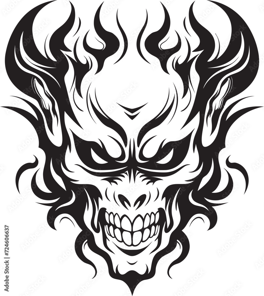 Dark Dominion Vector Icon of Untamed Might Infernal Inkwell Black Logo, Unbound Spirit
