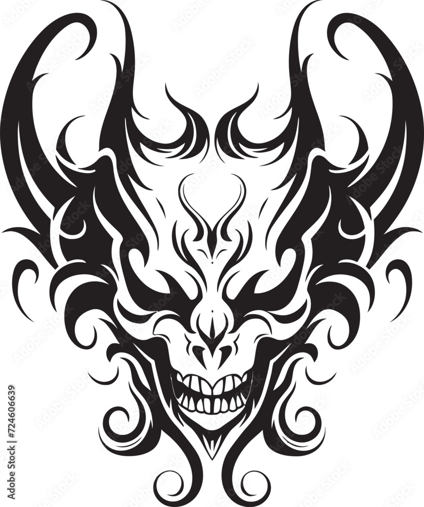 Infernal Inkwell Black Logo, Unbound Spirit Shadowed Sigil Vector Mark of the Unseen