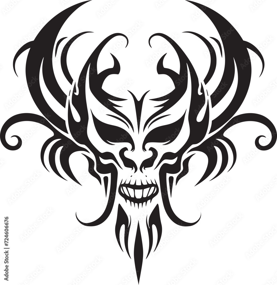 Fototapeta premium Ink Kissed Enigma Black Logo, Secrets Unfurled Blackened Icon Vector Sigil of Mystery