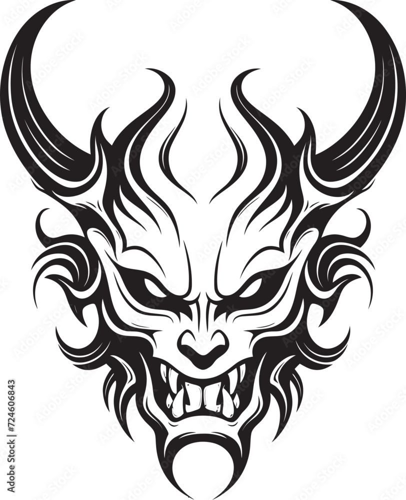 Dark Dominion Devilhead Tattoo Vector in Ebony Temptation Token Evil Devilhead Icon in Black Dark Dominion Devilhead Tattoo Vector in Ebony Temptation Token Evil Devilhead Icon in Black