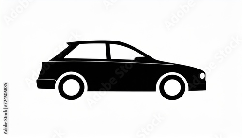 black car icon minimal simple vector illustration