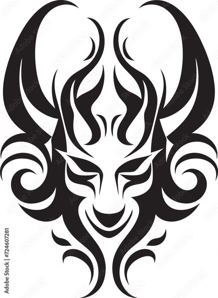 Shadowed Sovereignty Sinister Devilhead Tattoo Logo Ebon Enigma Vector Devilhead Design for the Dark