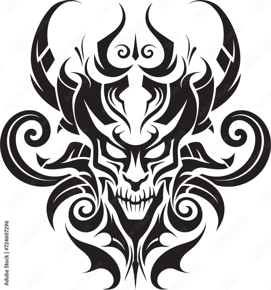 Ebon Enigma Vector Devilhead Design for the Dark Obsidian Omen Evil Devilhead Icon in Black Ebon Enigma Vector Devilhead Design for the Dark Obsidian Omen Evil Devilhead Icon in Black
