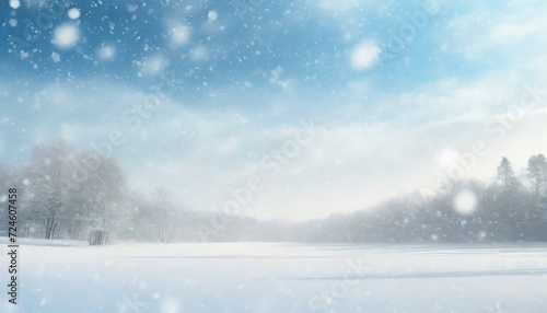 tranquil winter background with fresh snowfall © Pauline