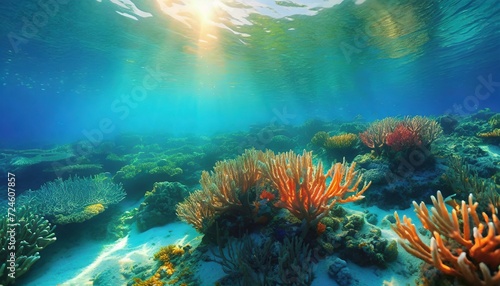 underwater realm deep ocean coral reef 