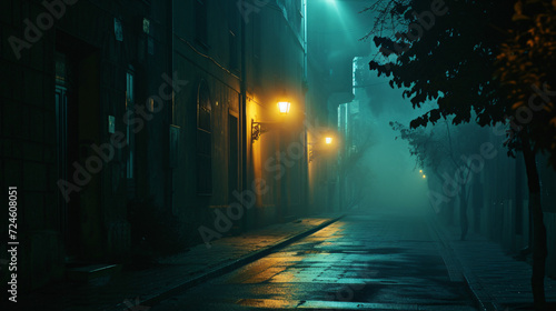 Dark gloomy city
