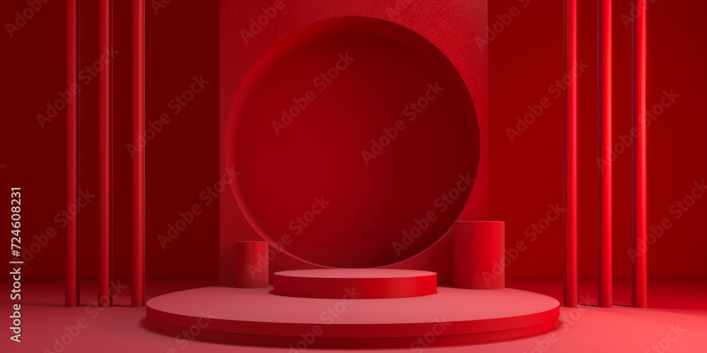 Red Minimalist Product Display Podium Red Minimalist Product Display Podium
