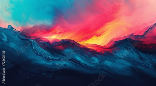 Colorful aesthetic background. Abstract ocean wallpaper. © Oleg