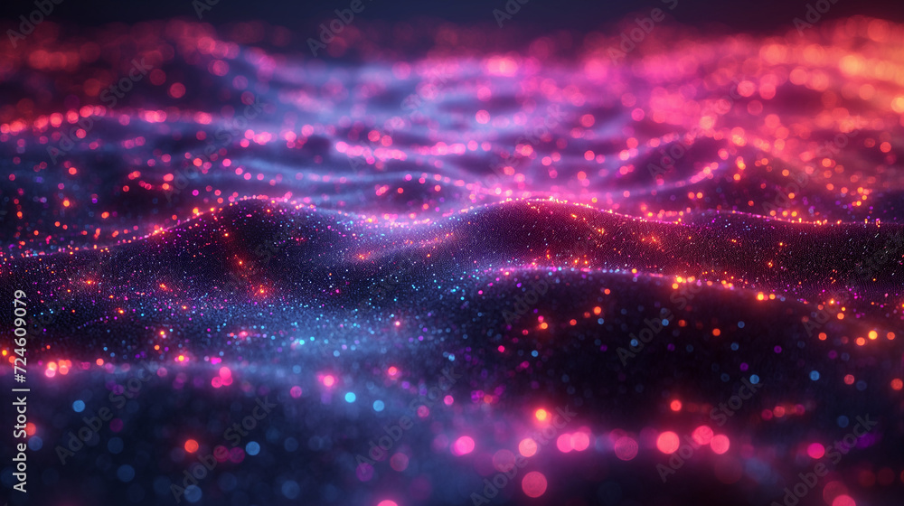 background of waves pink and purple with sparkles - obrazy, fototapety, plakaty 
