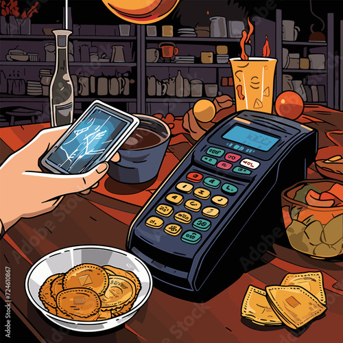 contactless payment in a restaurant