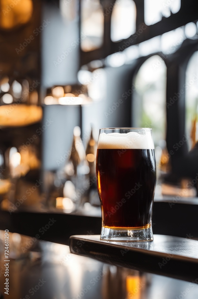 Dark Craft Beer in a Transparent Glass Dark Craft Beer in a Transparent Glass