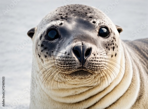 Crisp White Sea Lion Portrait