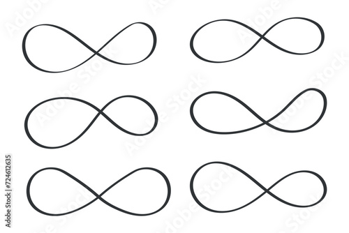 Hand drawn infinite symbols photo