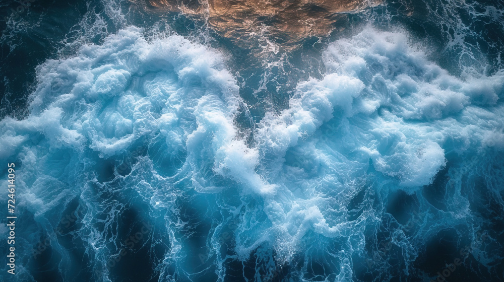 Aerial Capture of Majestic Ocean Waves in Motion. AI generated image





 - obrazy, fototapety, plakaty 