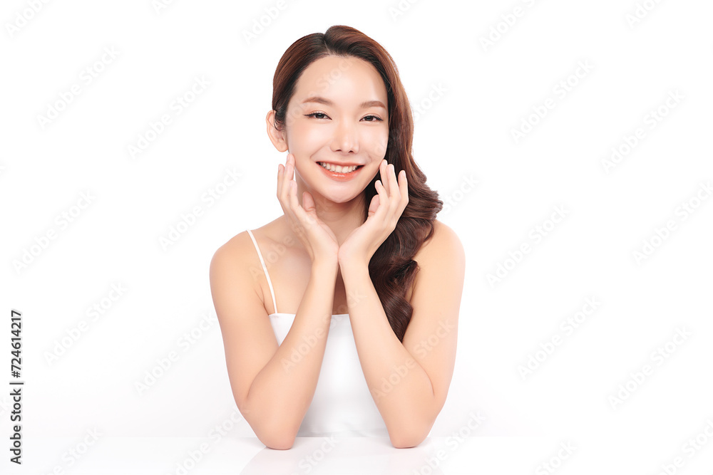 Beautiful young asian woman with clean fresh skin on white background, Face care, Facial treatment, Cosmetology, beauty and spa, Asian women portrait. Beautiful young asian woman with clean fresh skin on white background, Face care, Facial treatment, Cosmetology, beauty and spa, Asian women portrait.
