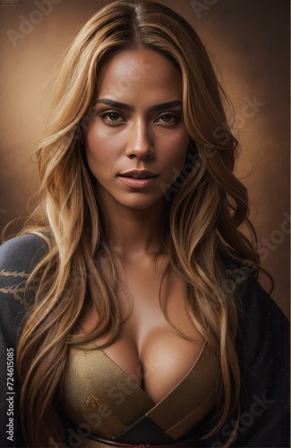 Realistic portrait of a beautiful woman. generative AI