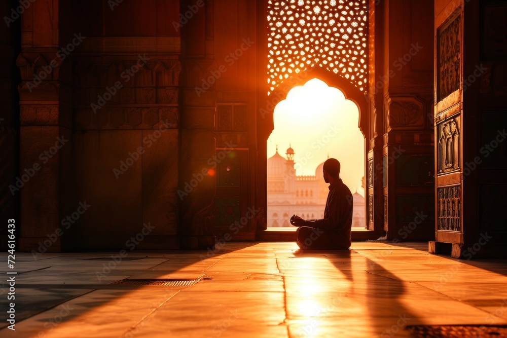 The interior of the mosque is adorned with intricate designs and patterns on both the walls and floors The interior of the mosque is adorned with intricate designs and patterns on both the walls and floors
