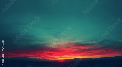 Beautiful sunset over the sea. 3d rendering.