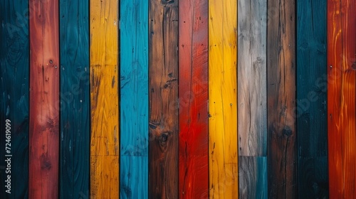Colorful painted old wooden background