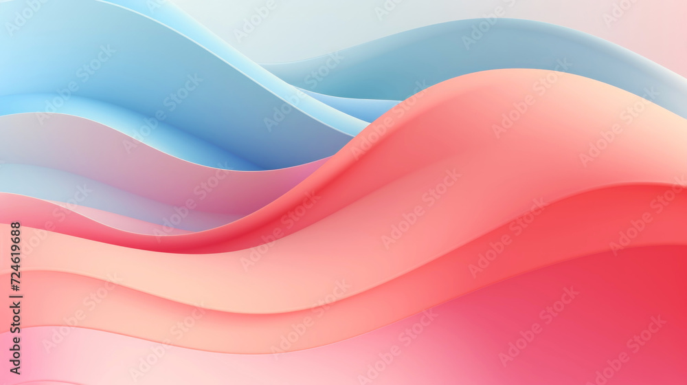 Abstract 3d wavy smooth background. Multicolor pastel colour palette. Aesthetic concept. Generative AI Abstract 3d wavy smooth background. Multicolor pastel colour palette. Aesthetic concept. Generative AI