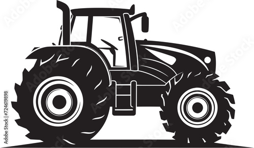 Field Fury Bold Tractor Vector Emblem in Black Agrarian Aura Stylish Tractor Logo