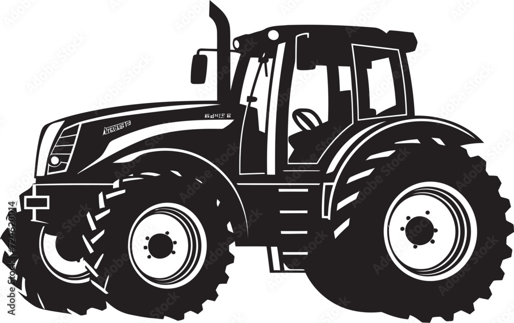 Agrarian Artisan Modern Tractor Logo in Black Crop Commando Stylish Tractor Icon Emblem