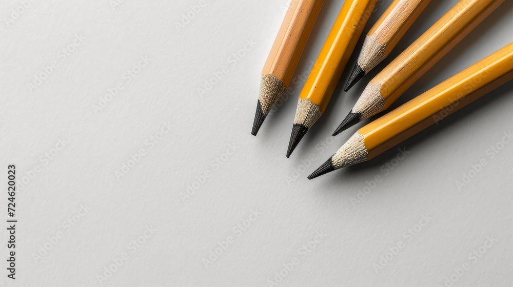 Colorful pencils on white background. Back to school concept Colorful pencils on white background. Back to school concept