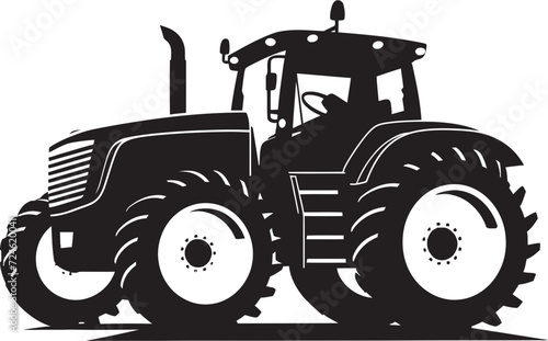 Agricraft Black Tractor Design Rural Racer Sleek Tractor Emblem in Black