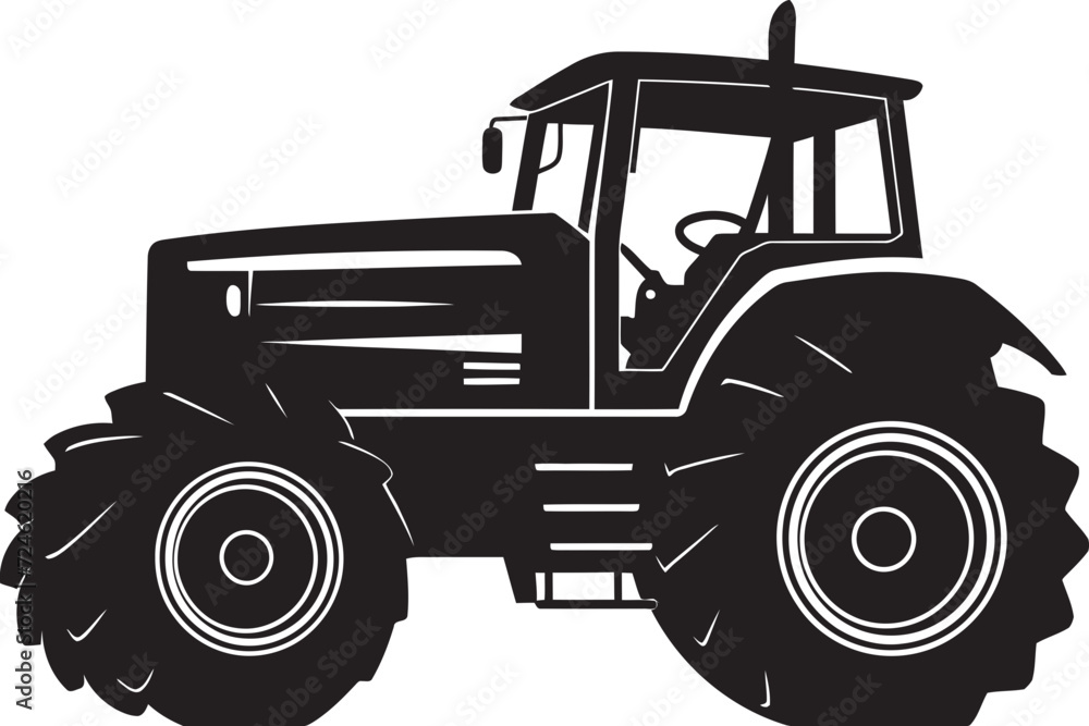 Obraz premium Agrigear Black Tractor Design Rural Renovator Sleek Tractor Emblem in Black