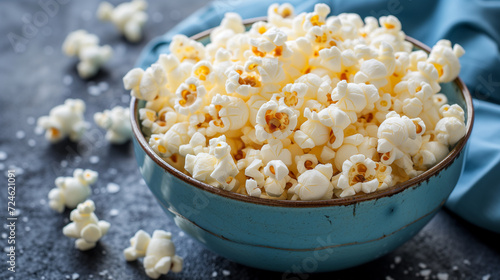 tempting bowl of popcorn with melted butter and salt