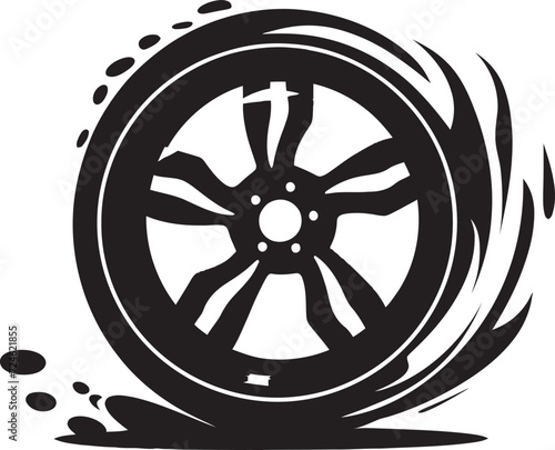 Onyx Roll Shadowy Tire Logo Black Blaze Bold Tire Wheel Icon
